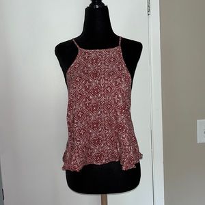 Red/Burgundy patterned tank top